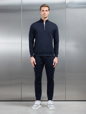 Interlock Jersey Half Zip in Navy