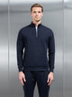 Interlock Jersey Half Zip in Navy