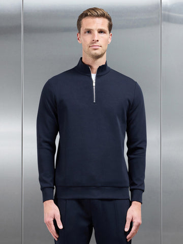 Interlock Jersey Half Zip in Navy