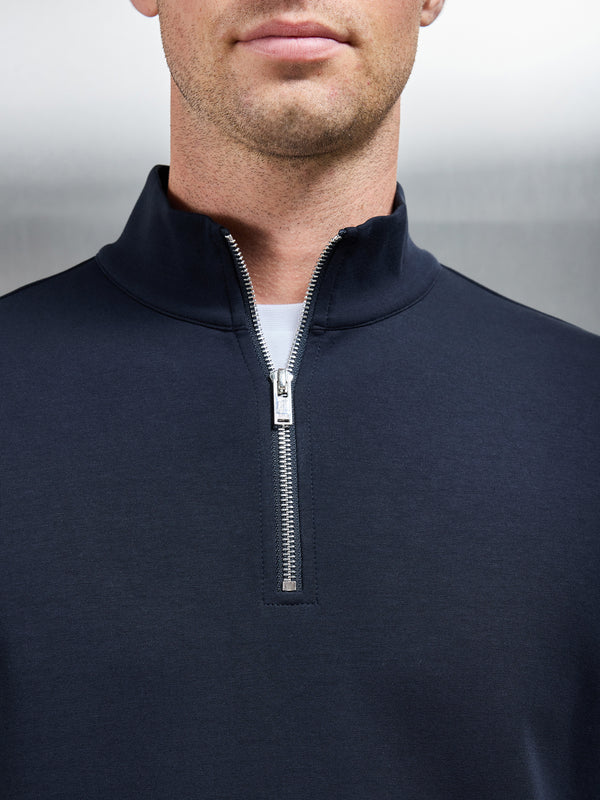 Interlock Jersey Half Zip in Navy