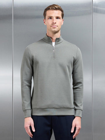 Interlock Jersey Half Zip in Sage
