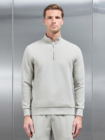 Interlock Jersey Half Zip in Stone