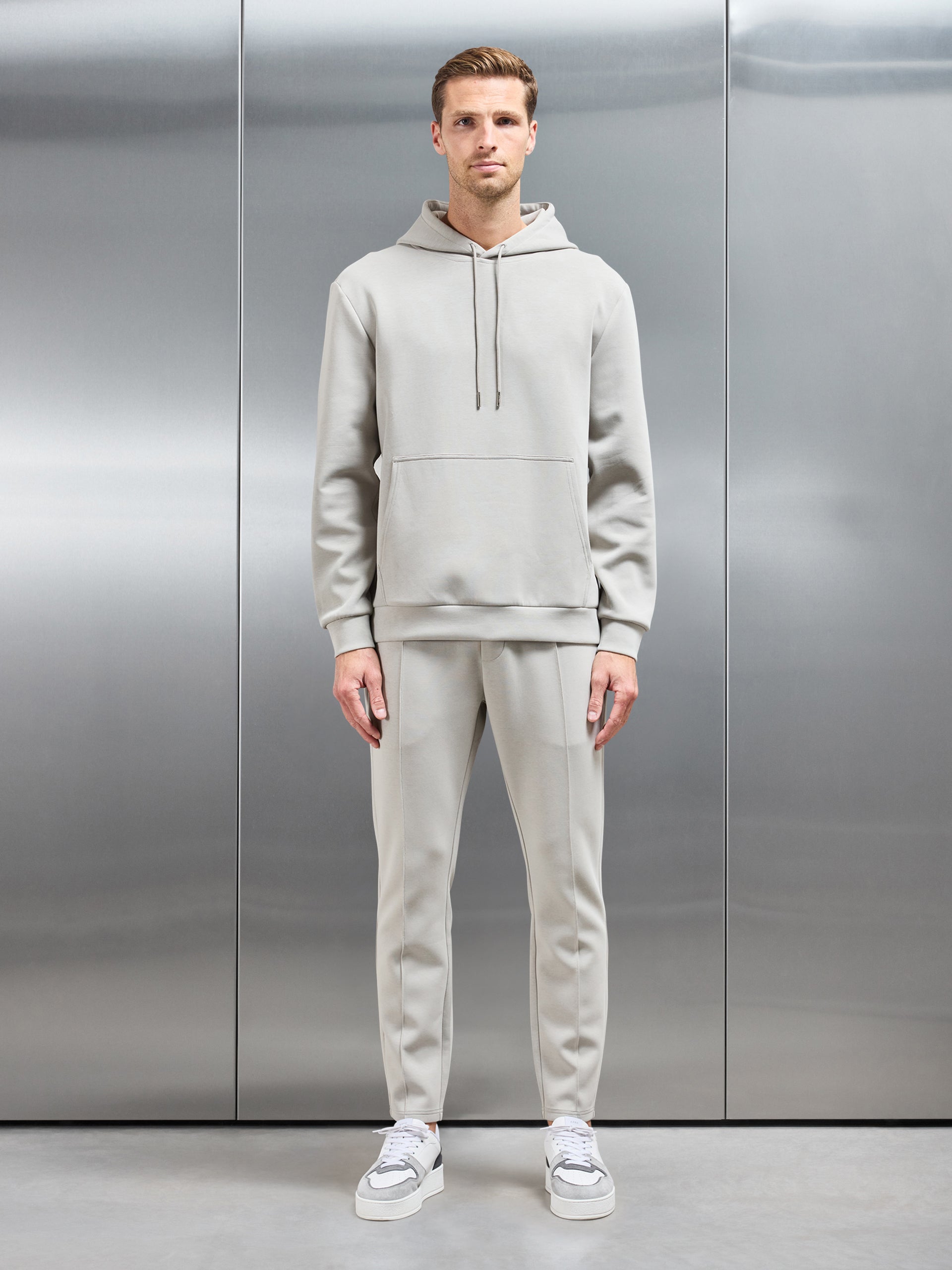Interlock Jersey Hoodie in Stone