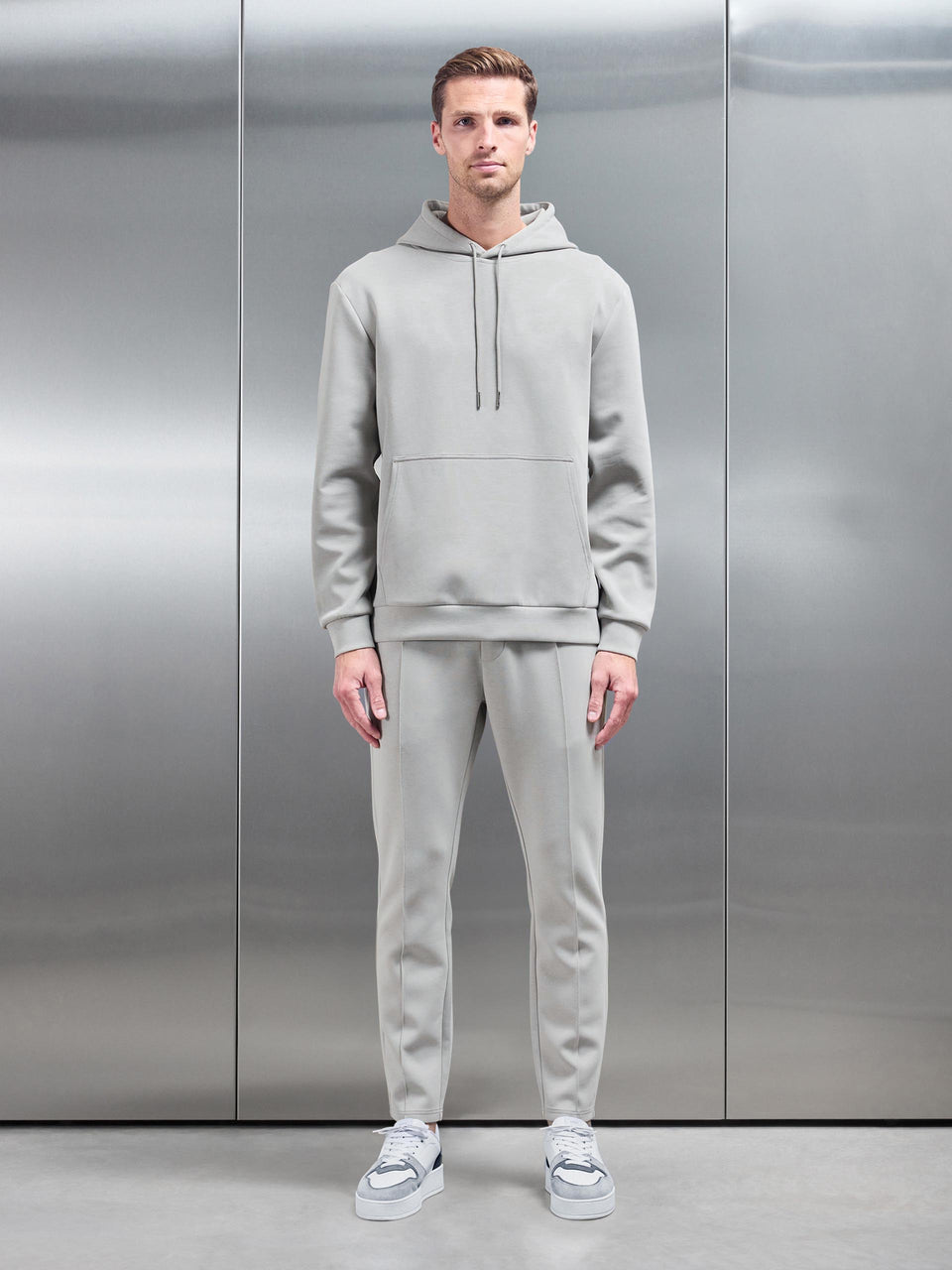 Interlock Jersey Hoodie in Stone