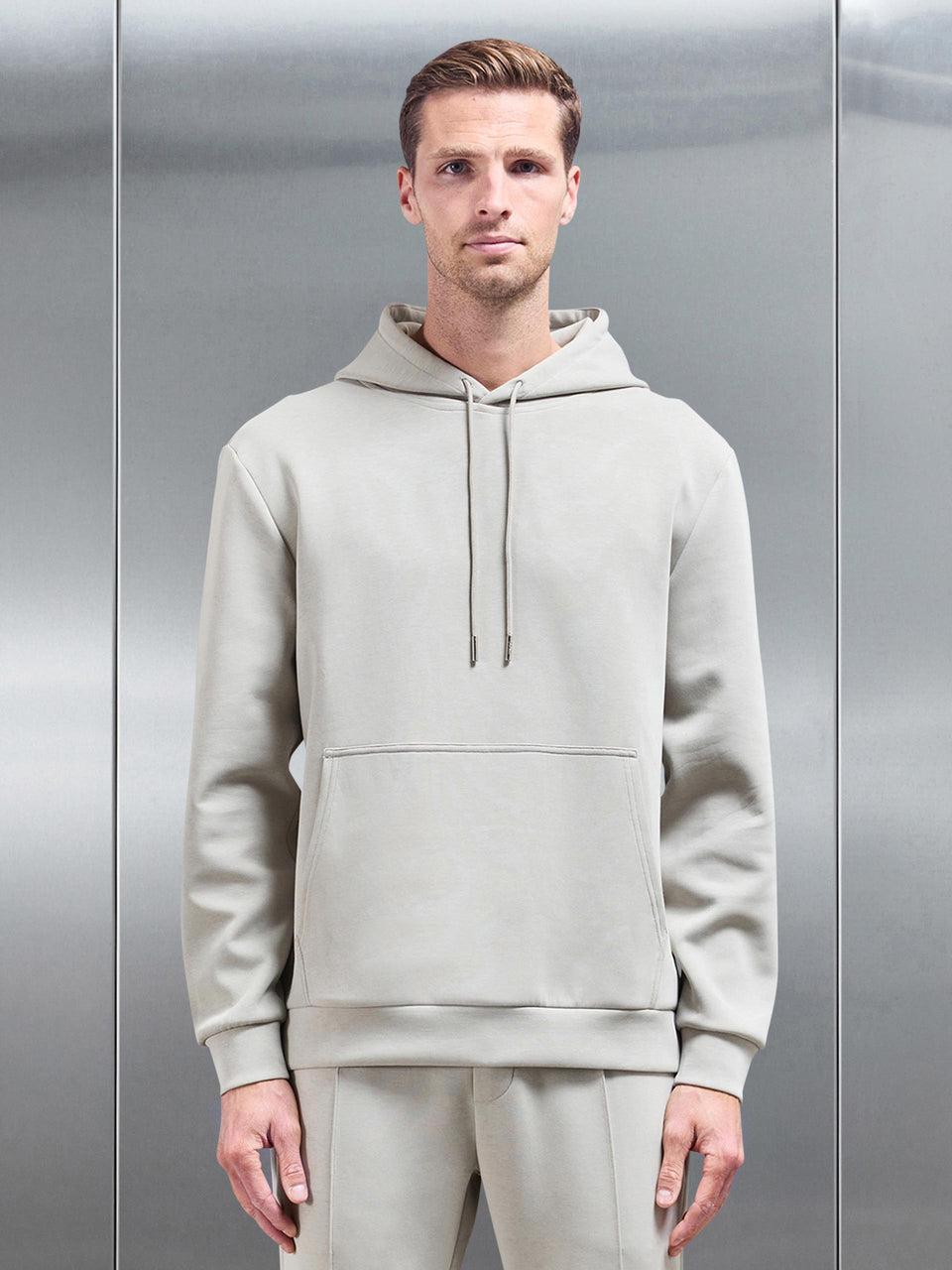 Interlock Jersey Hoodie in Stone