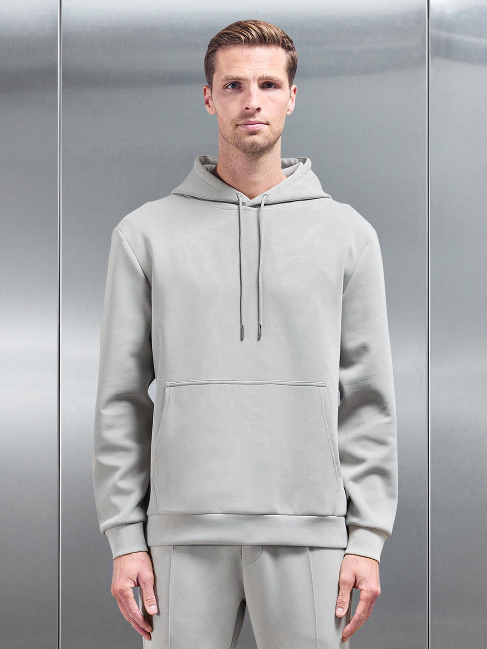 Interlock Jersey Hoodie in Stone