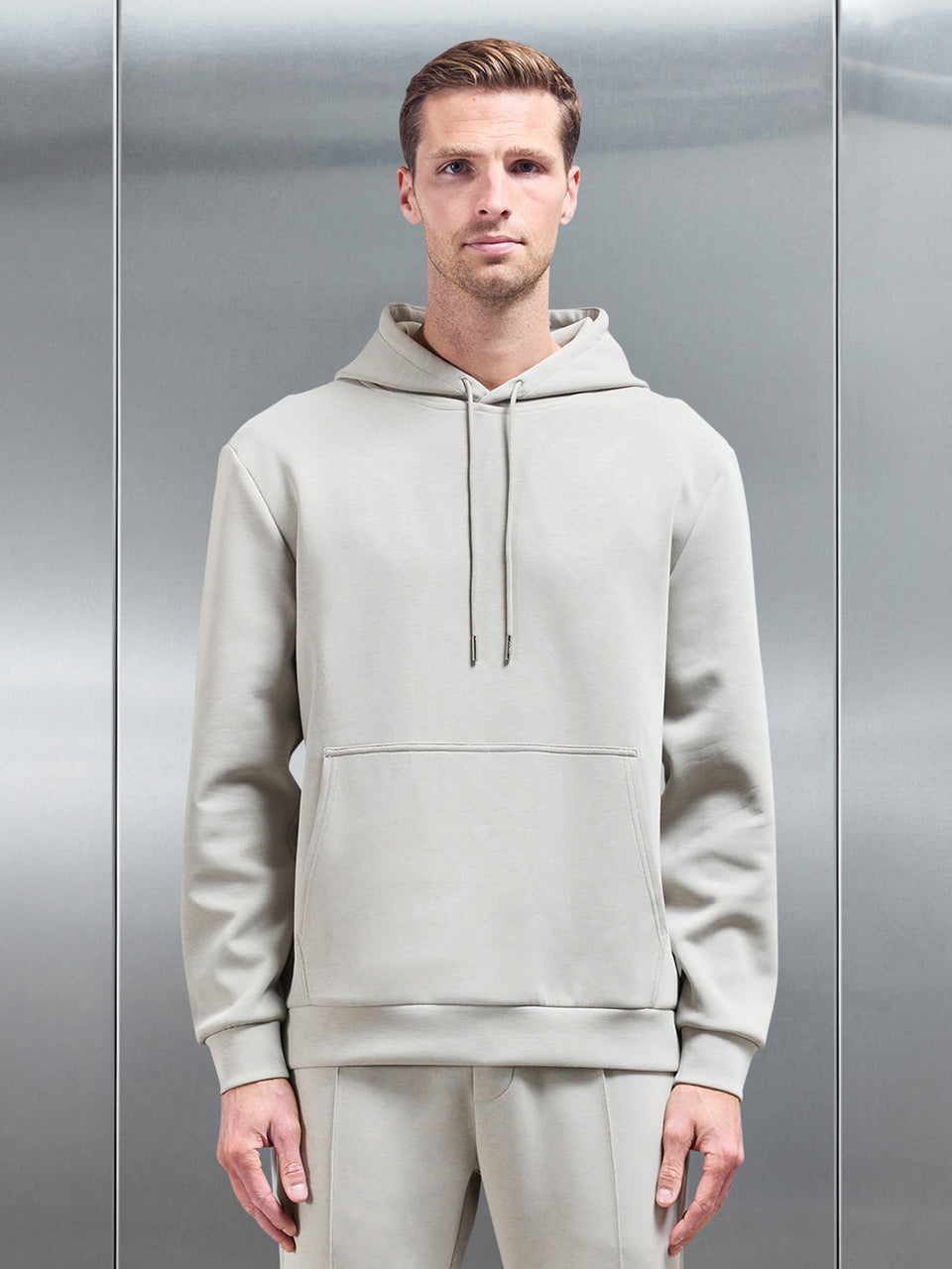 Interlock Jersey Hoodie in Stone