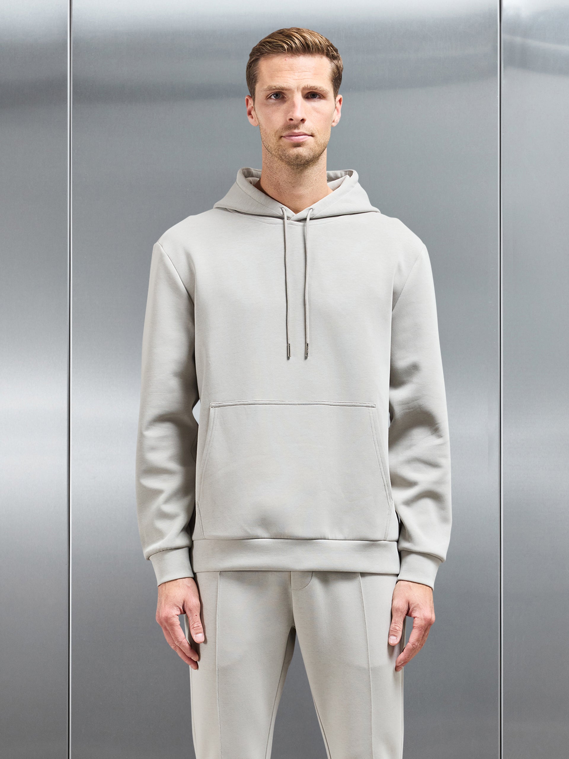 Interlock Jersey Hoodie in Stone