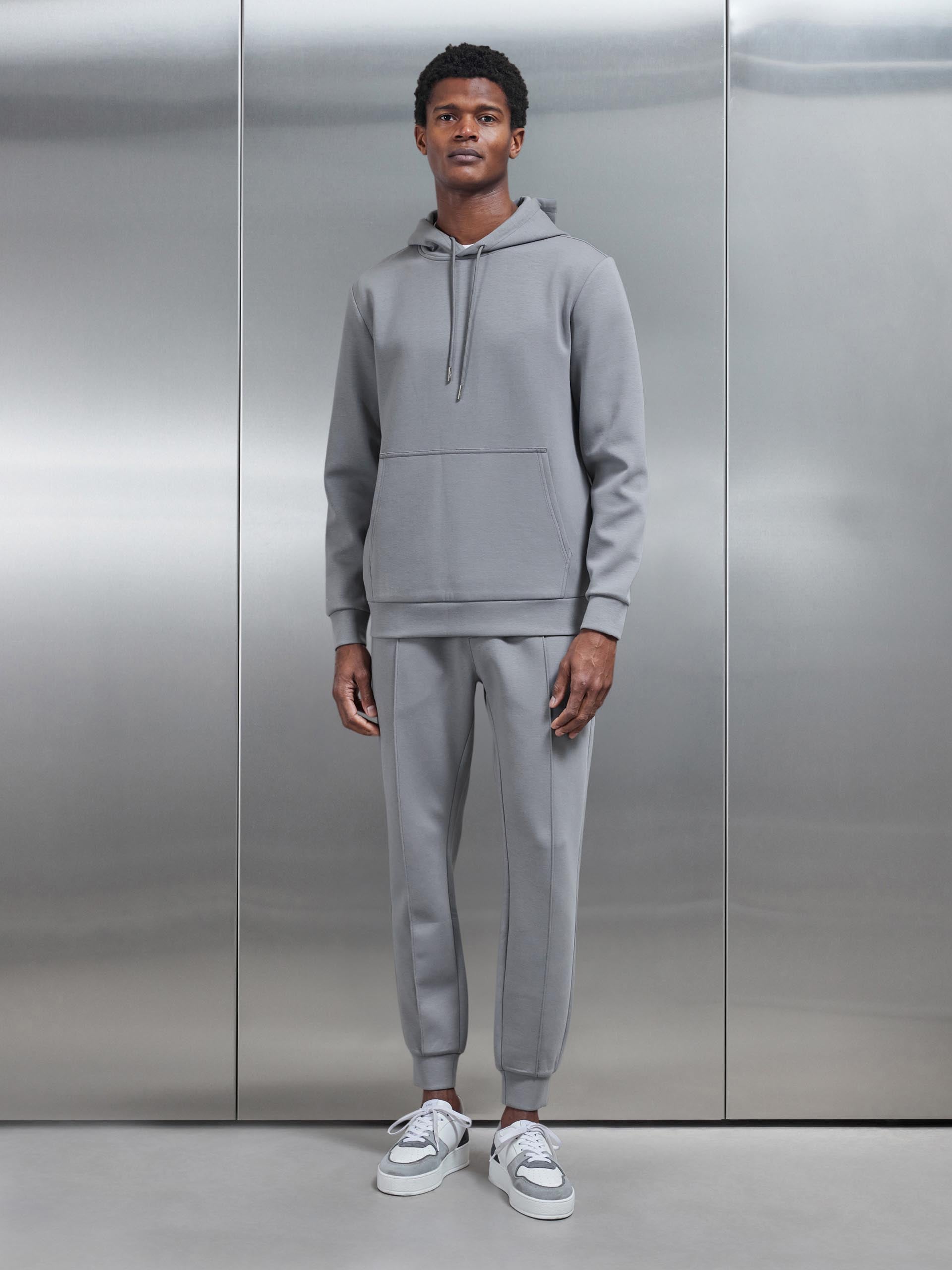 Interlock Jersey Hoodie in Grey