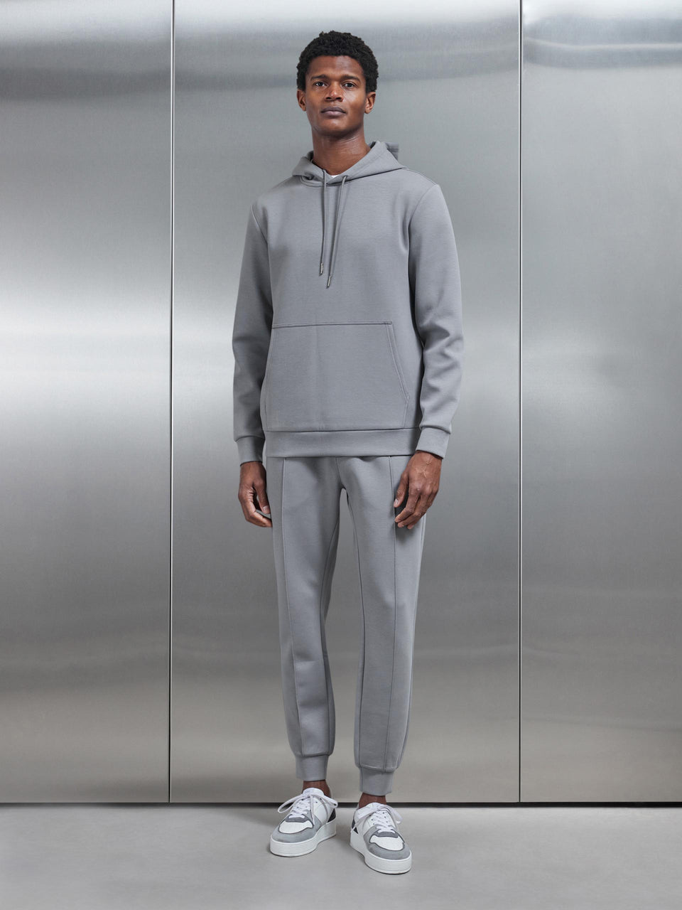 Interlock Jersey Hoodie in Grey