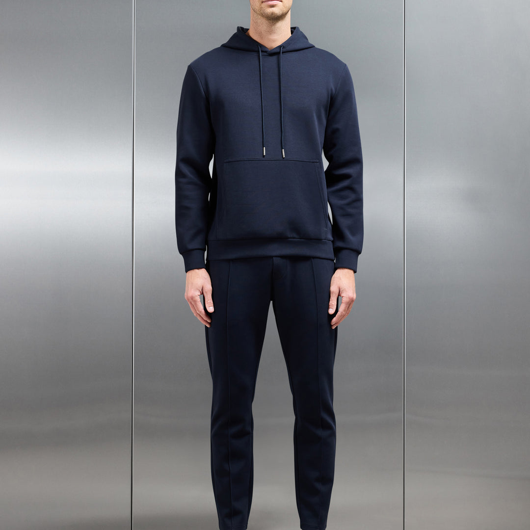 Interlock Jersey Hoodie in Navy