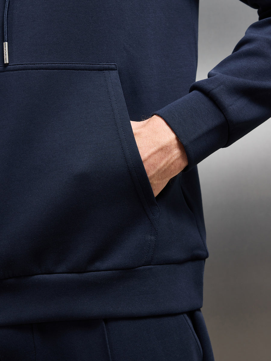 Interlock Jersey Hoodie in Navy