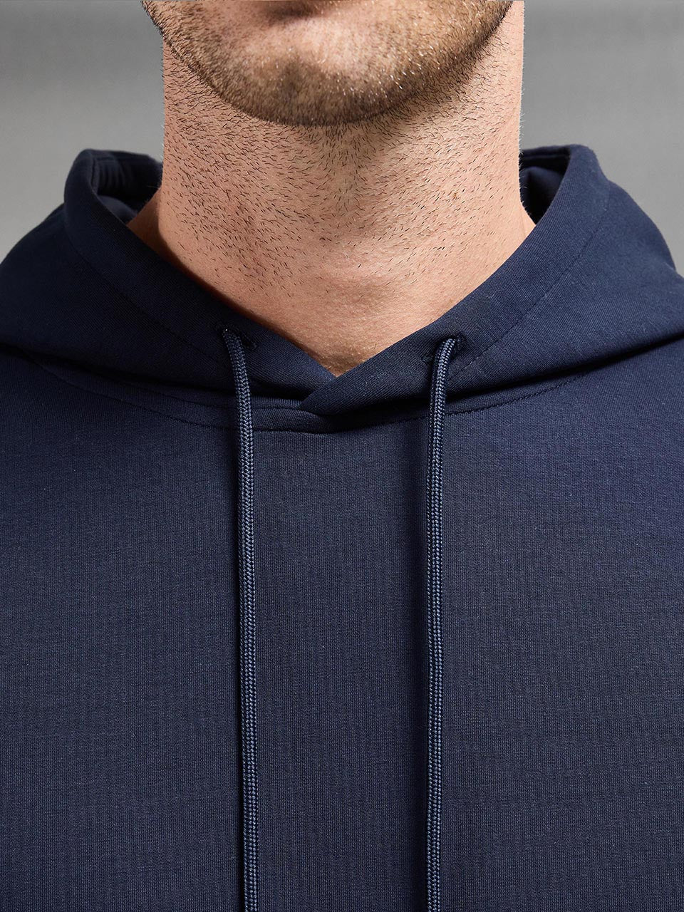 Interlock Jersey Hoodie in Navy