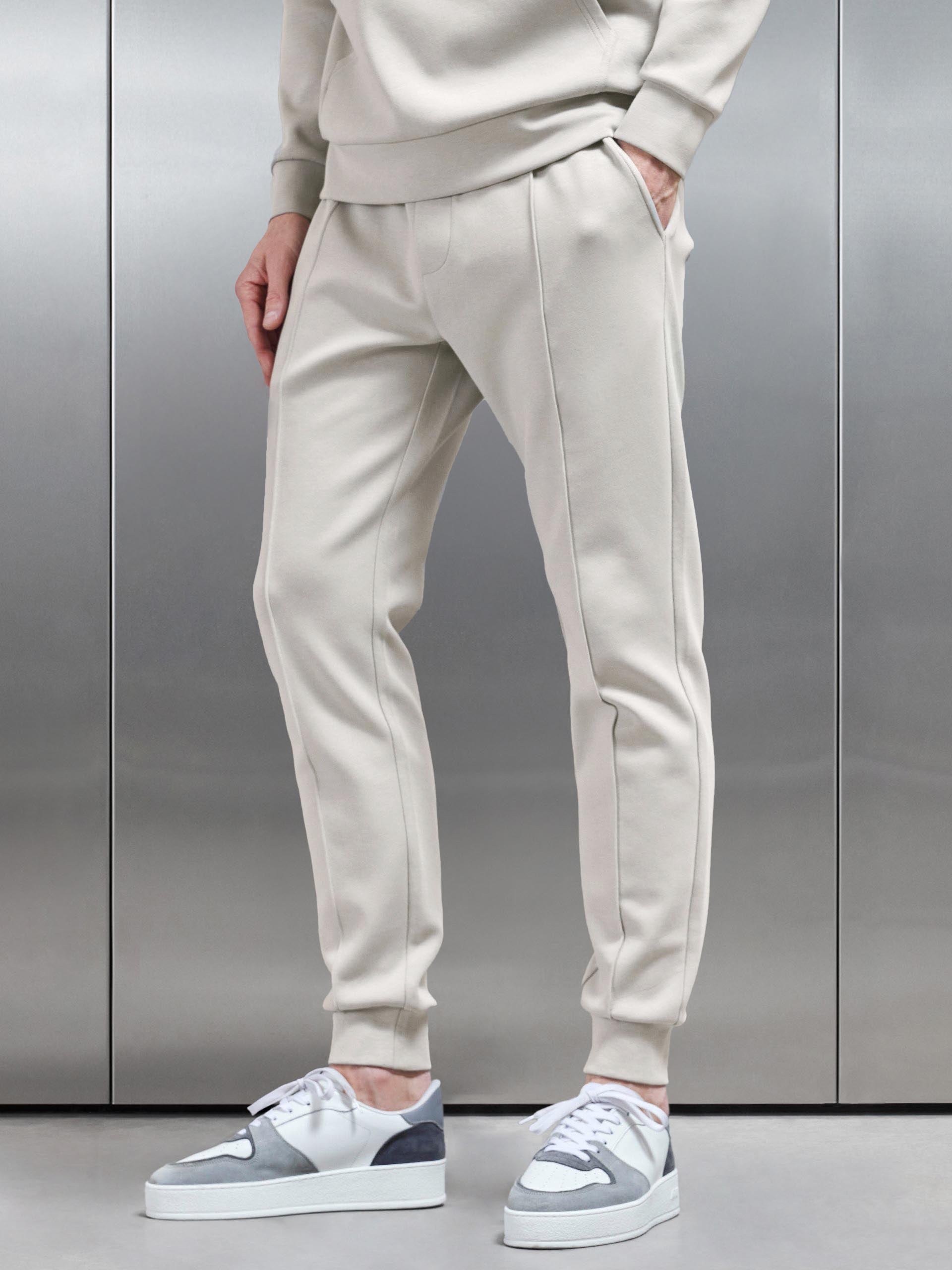Interlock Jersey Jogger in Stone