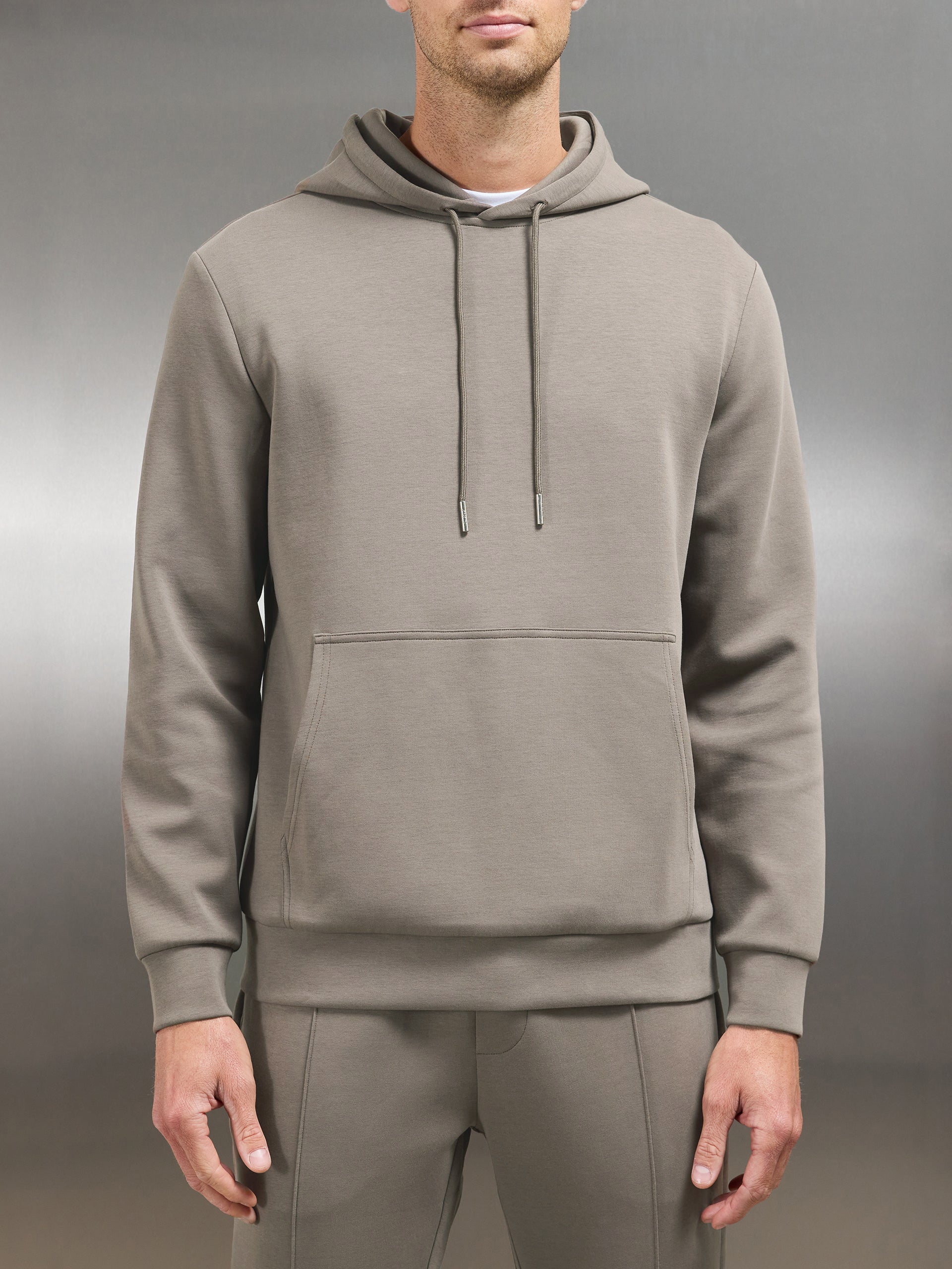 Interlock Jersey Hoodie in Taupe