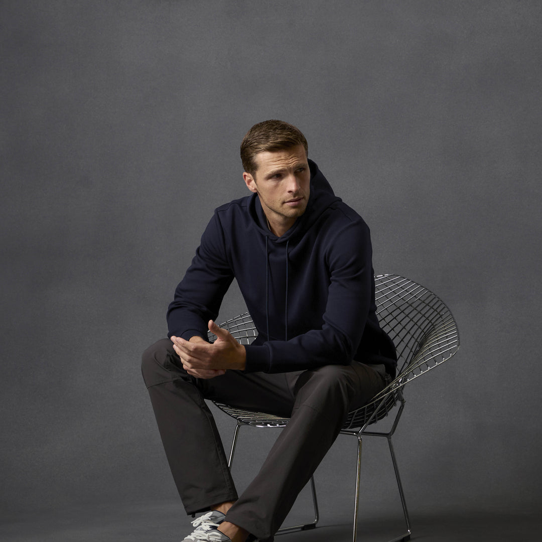 Interlock Jersey Hoodie in Navy