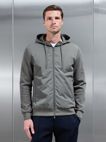 Interlock Jersey Hybrid Technical Windbreaker in Sage