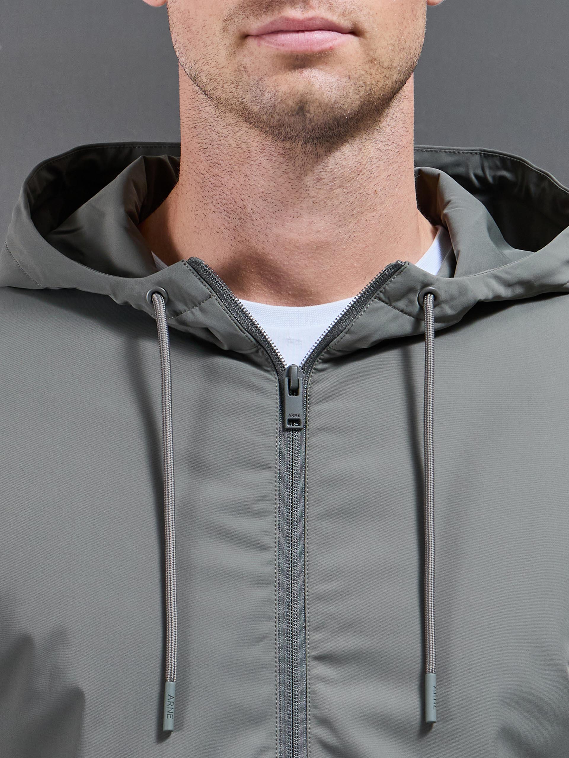 Interlock Jersey Hybrid Technical Windbreaker in Sage