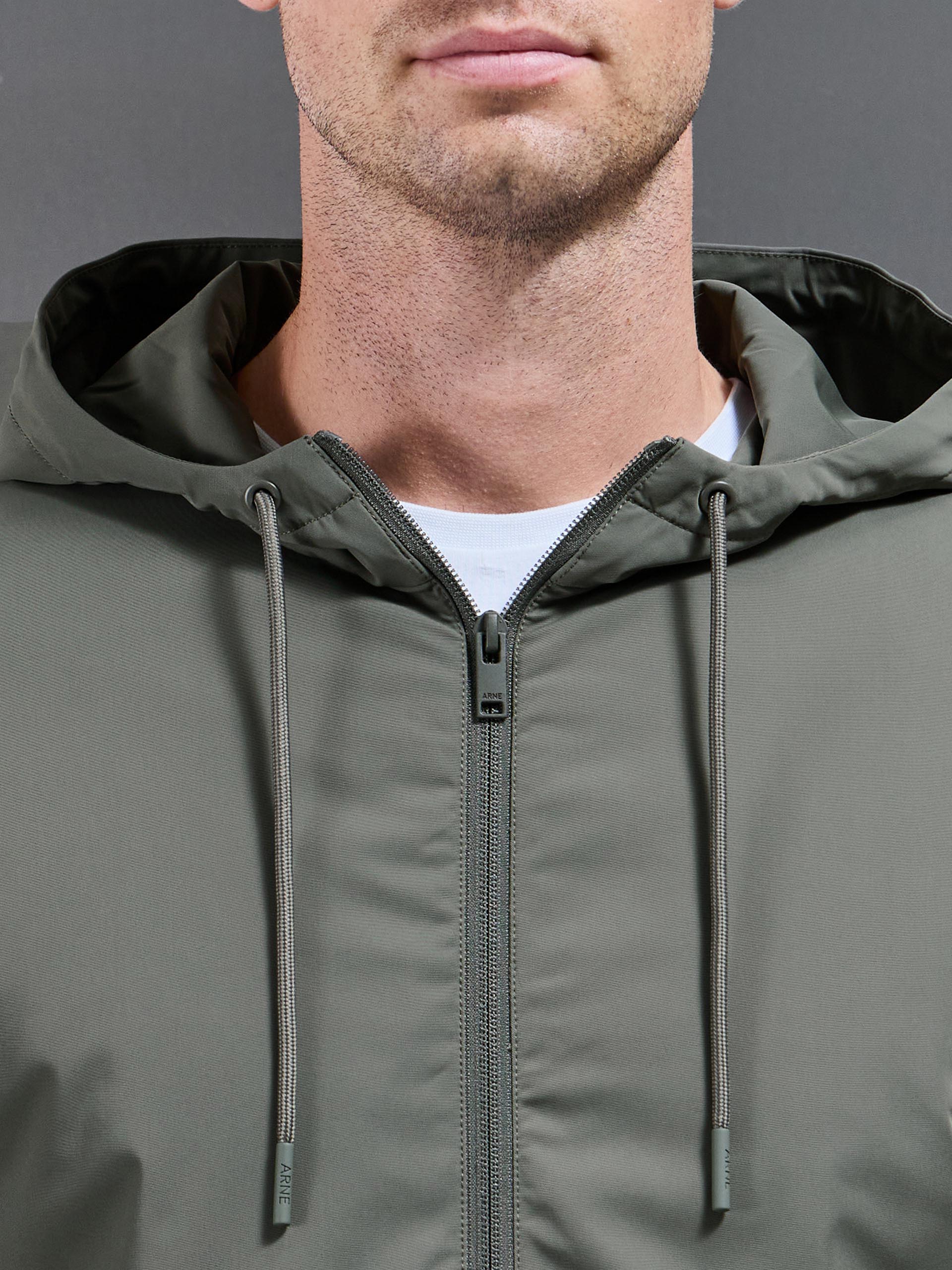 Interlock Jersey Hybrid Technical Windbreaker in Sage