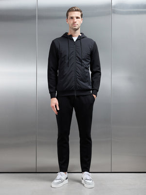 Interlock Jersey Hybrid Windbreaker in Black