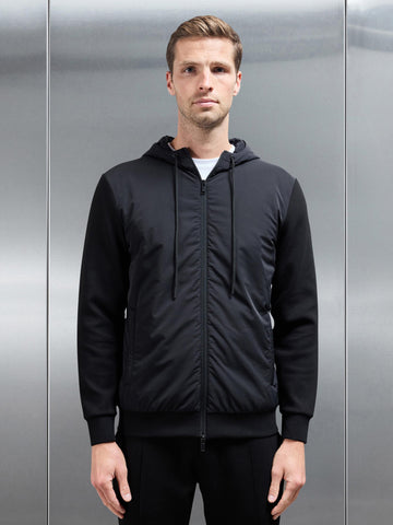 Interlock Jersey Hybrid Windbreaker in Black