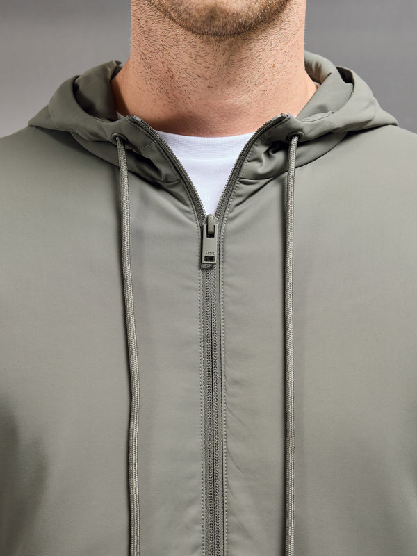 Interlock Jersey Hybrid Windbreaker in Sage