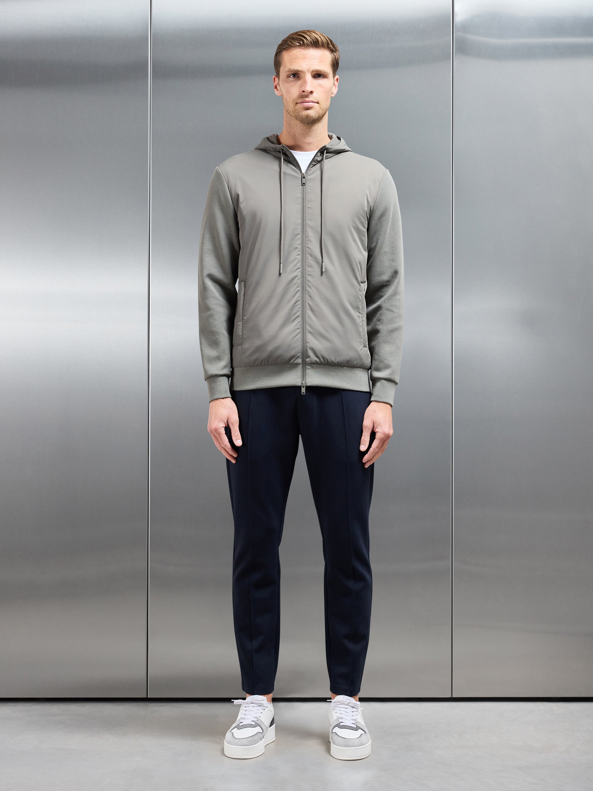 Interlock Jersey Hybrid Windbreaker in Sage