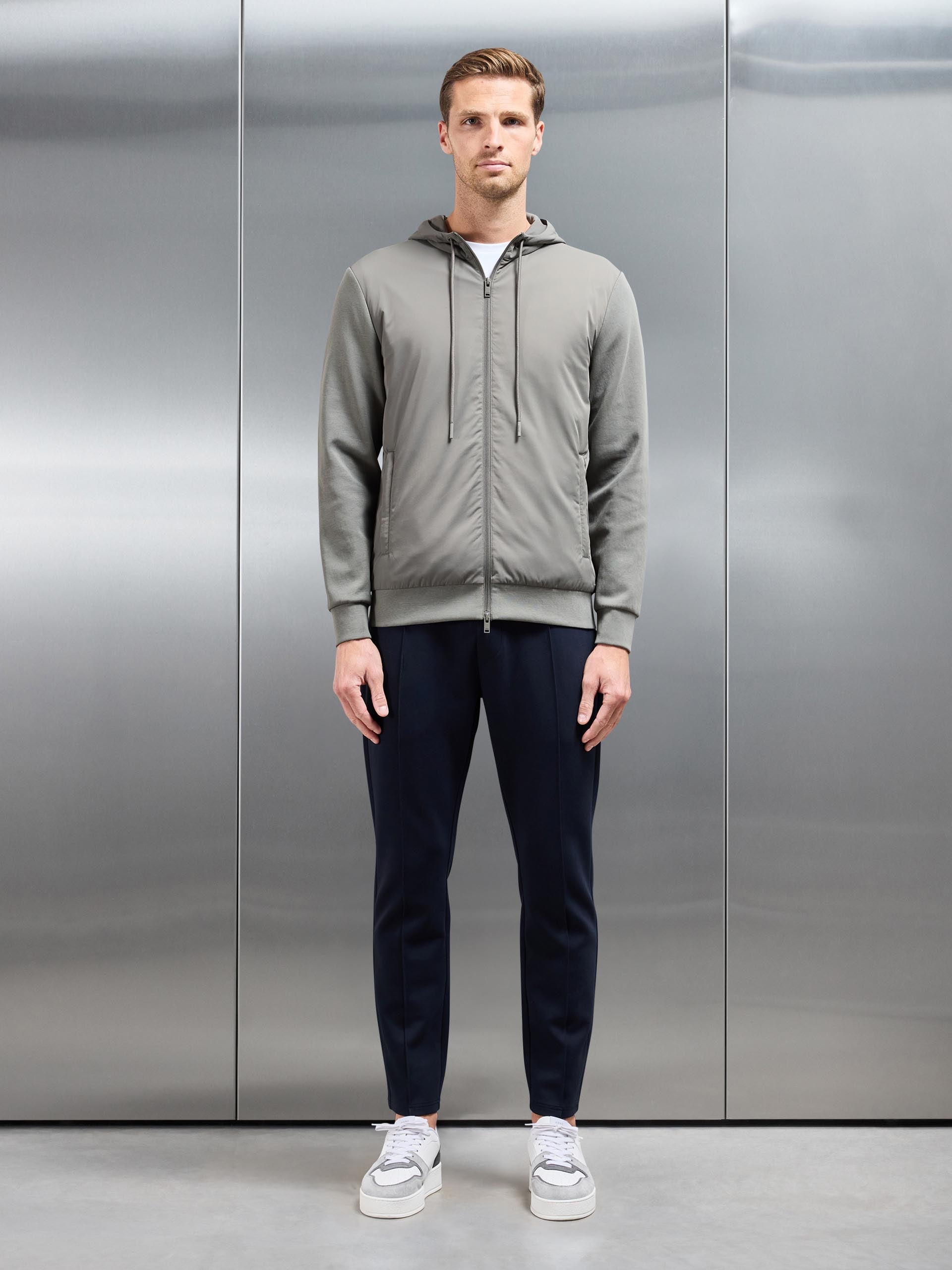 Interlock Jersey Hybrid Windbreaker in Sage