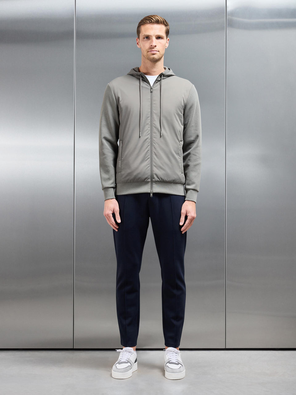Interlock Jersey Hybrid Windbreaker in Sage