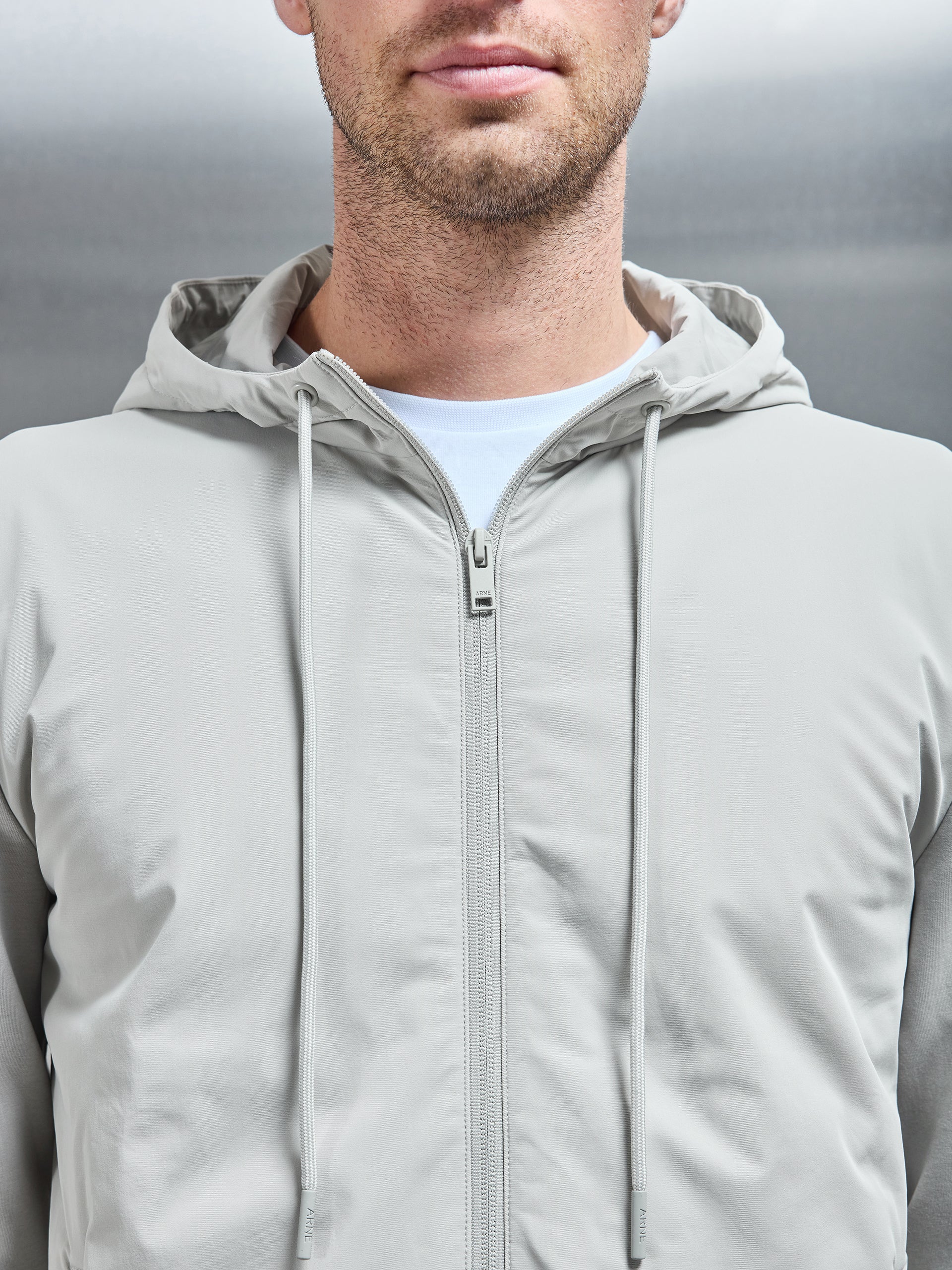 Interlock Jersey Hybrid Windbreaker in Stone