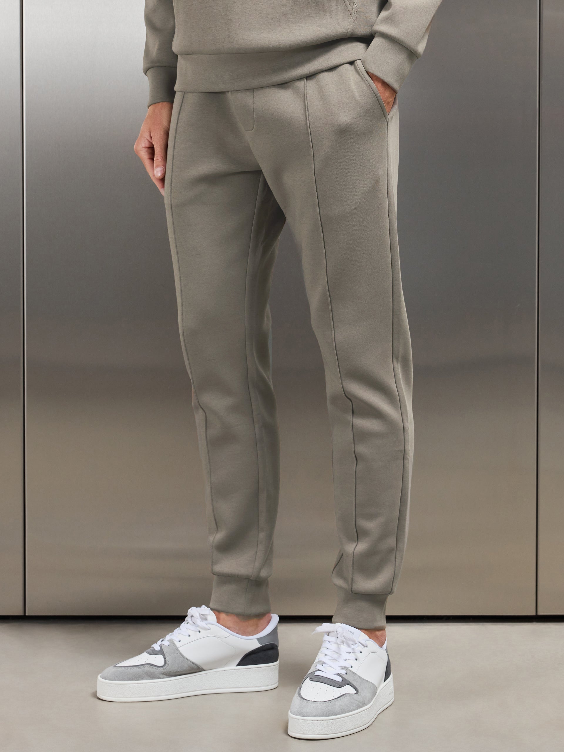 Interlock Jersey Jogger in Taupe