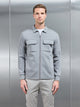 Interlock Jersey Pocket Zip Through Overshirt in Grey