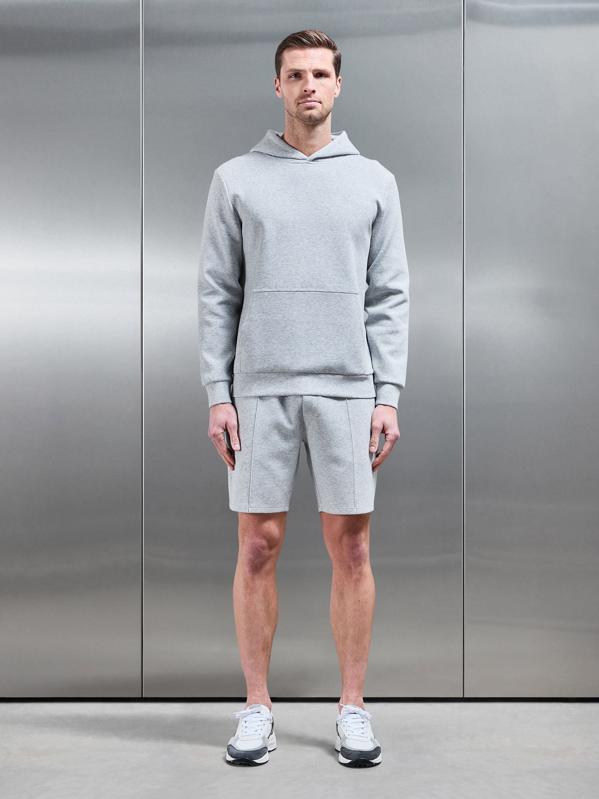Interlock Jersey Short in Marl Grey