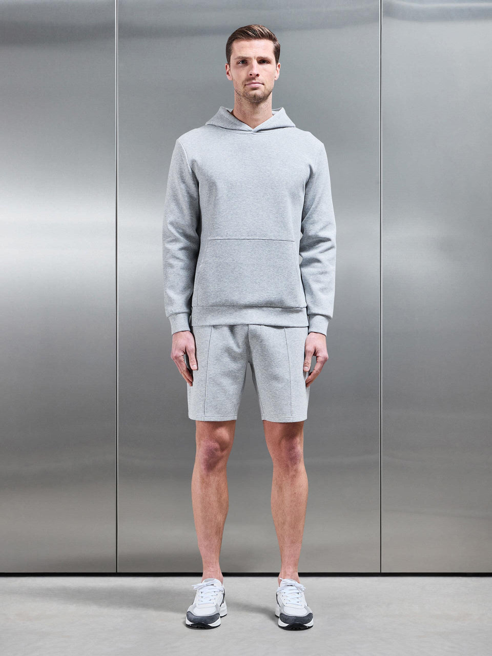 Interlock Jersey Short in Marl Grey