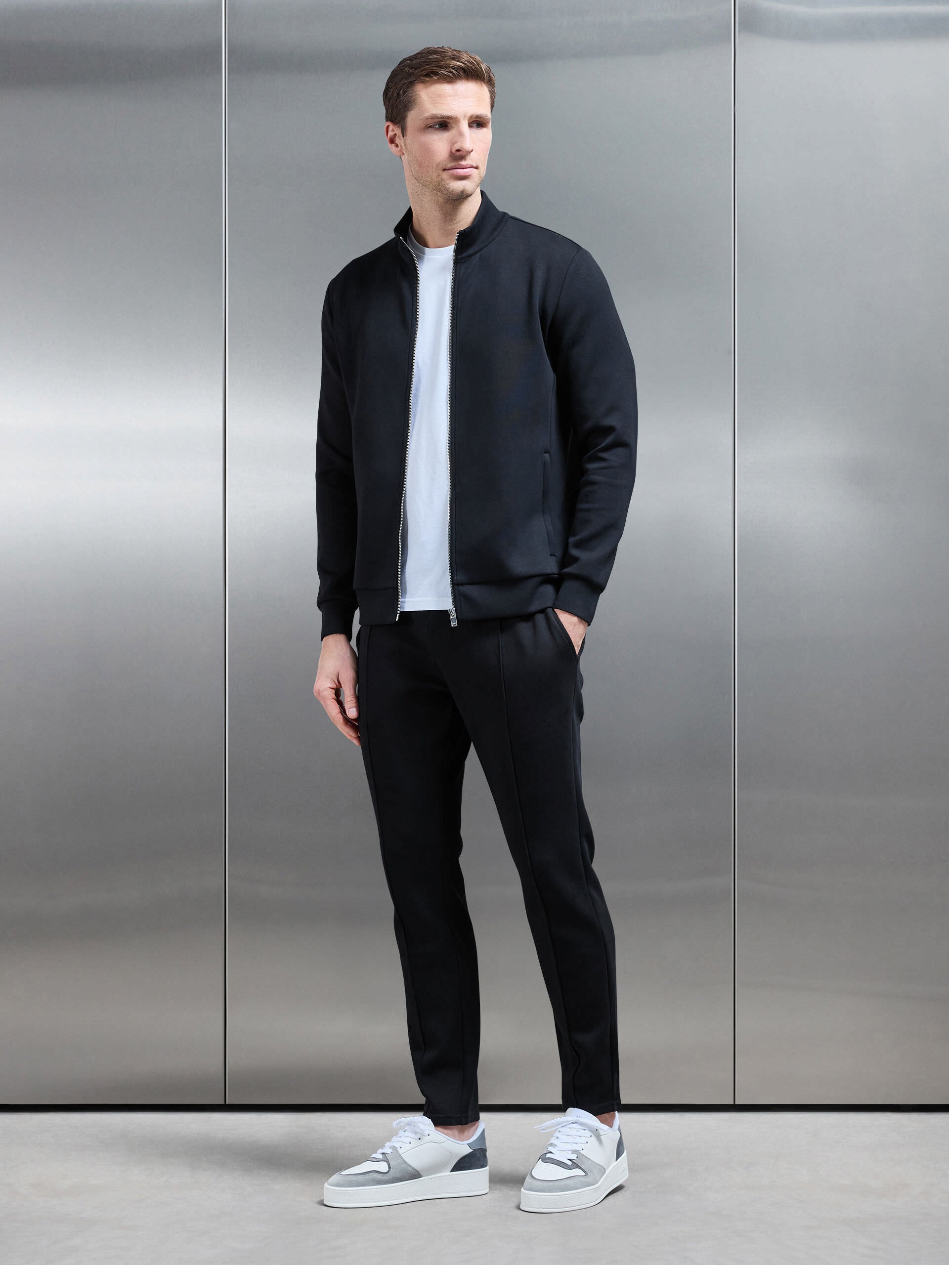 Interlock Jersey Tapered Jogger in Black