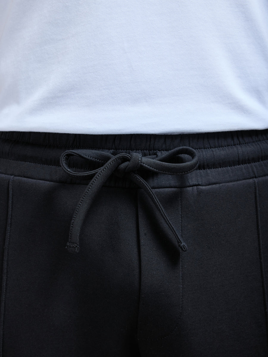 Interlock Jersey Tapered Jogger in Black