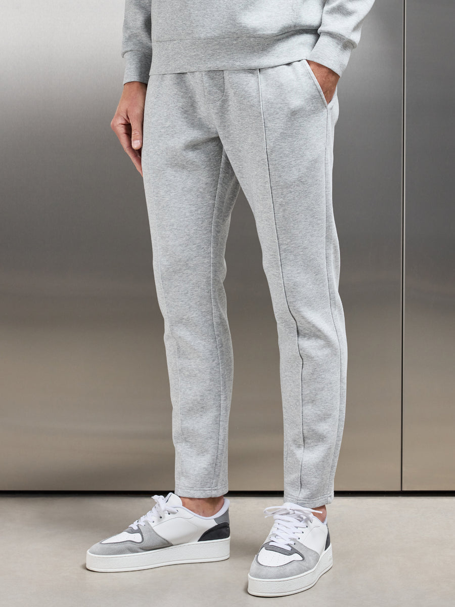 Interlock Jersey Tapered Jogger in Marl Grey