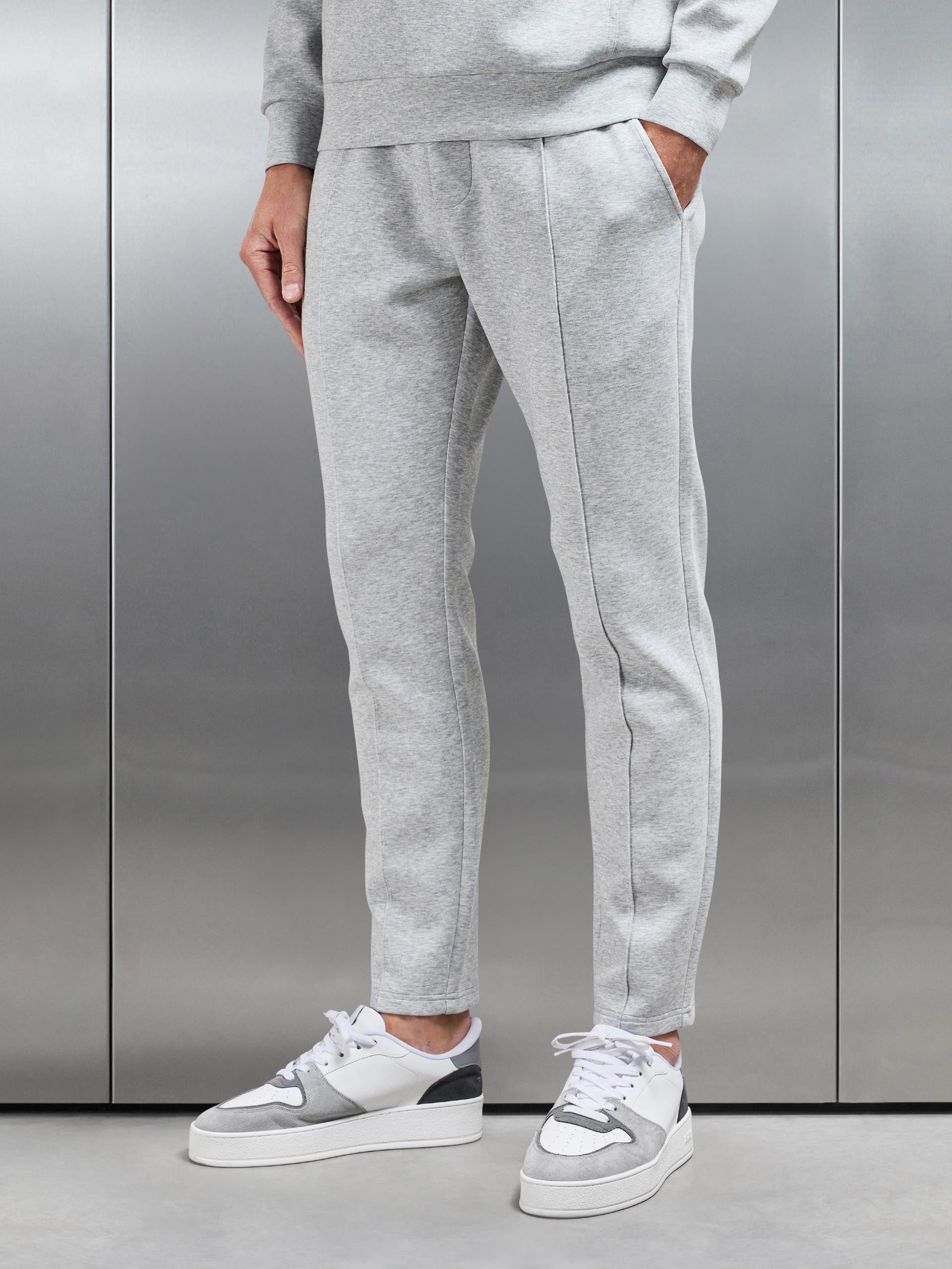 Interlock Jersey Tapered Jogger in Marl Grey