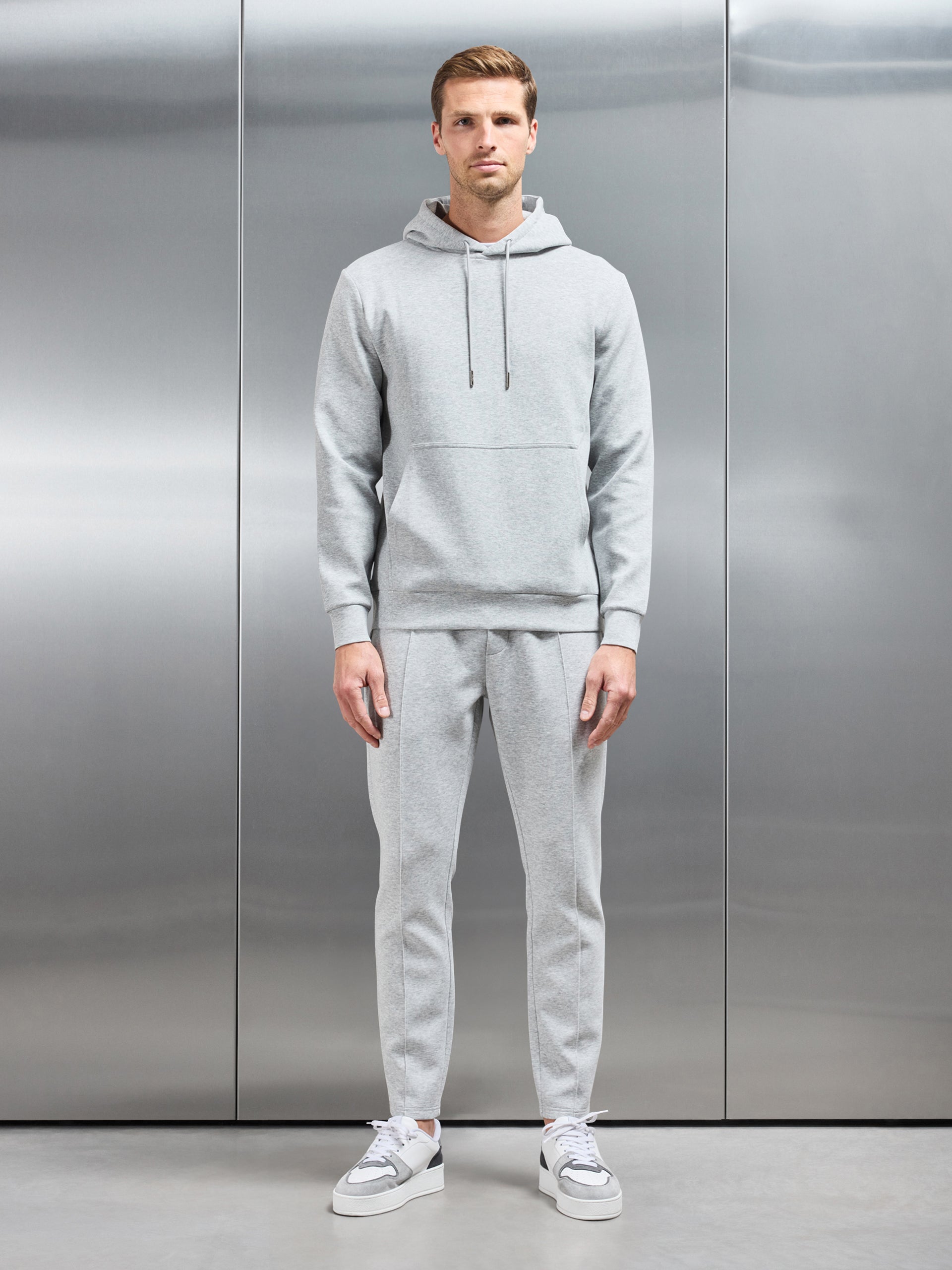 Interlock Jersey Tapered Jogger in Marl Grey