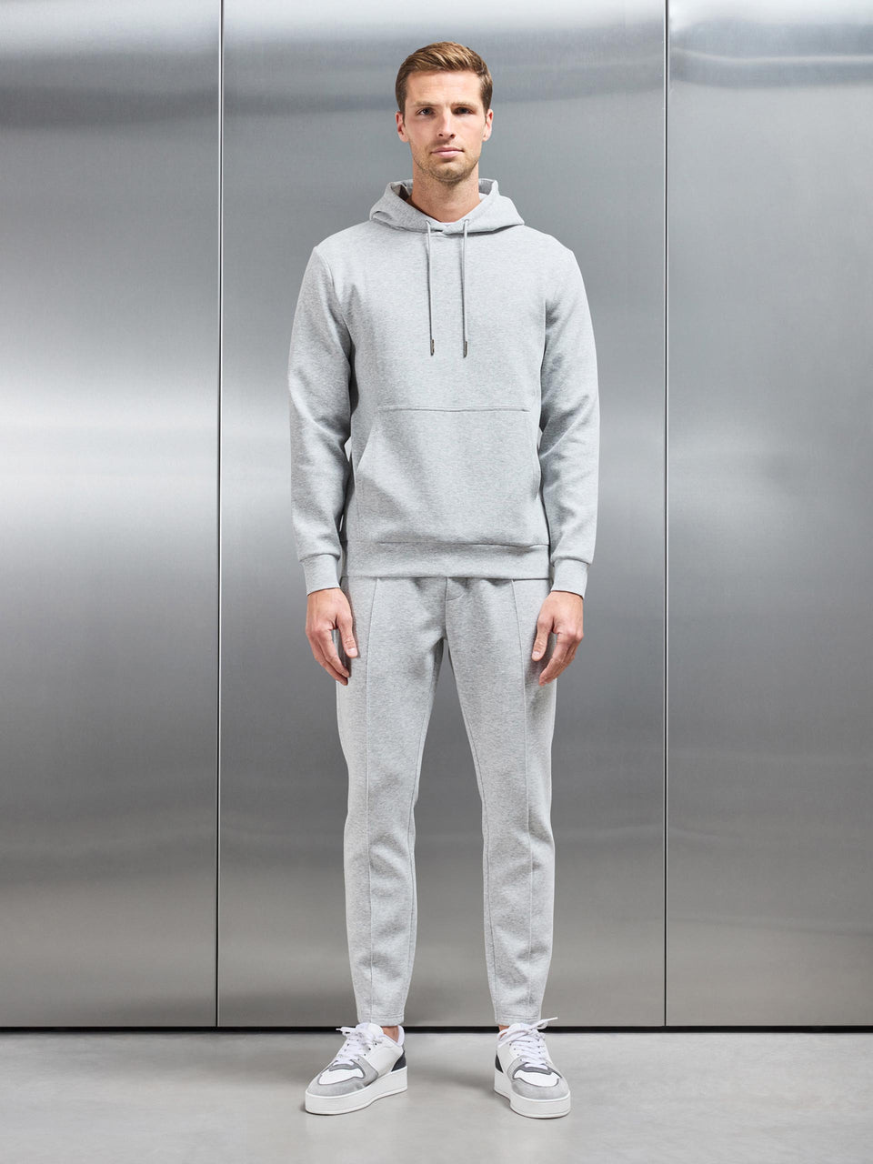 Interlock Jersey Tapered Jogger in Marl Grey