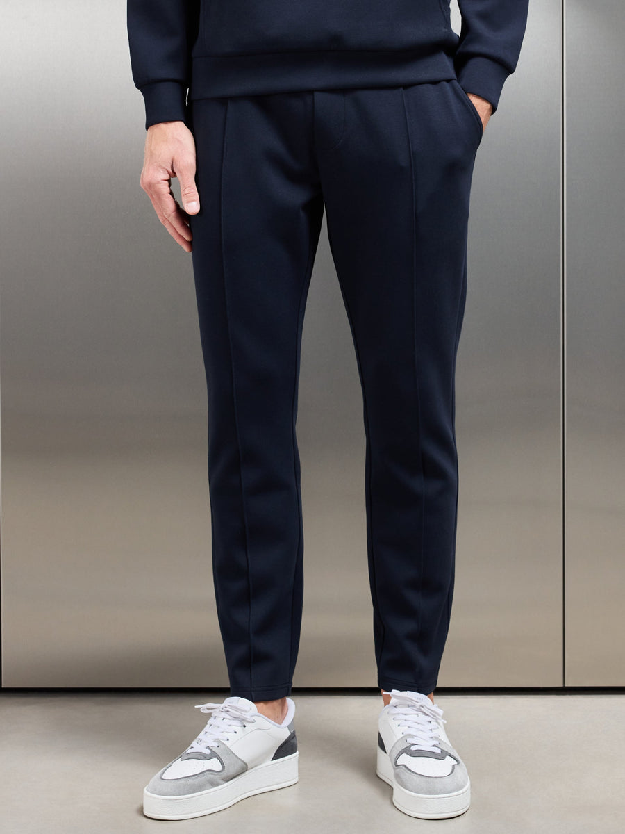 Interlock Jersey Tapered Jogger in Navy