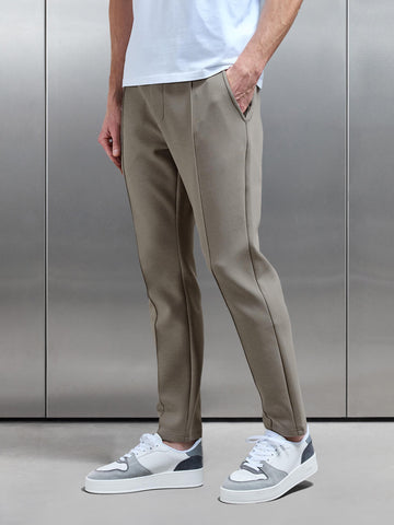 Interlock Jersey Tapered Jogger in Taupe