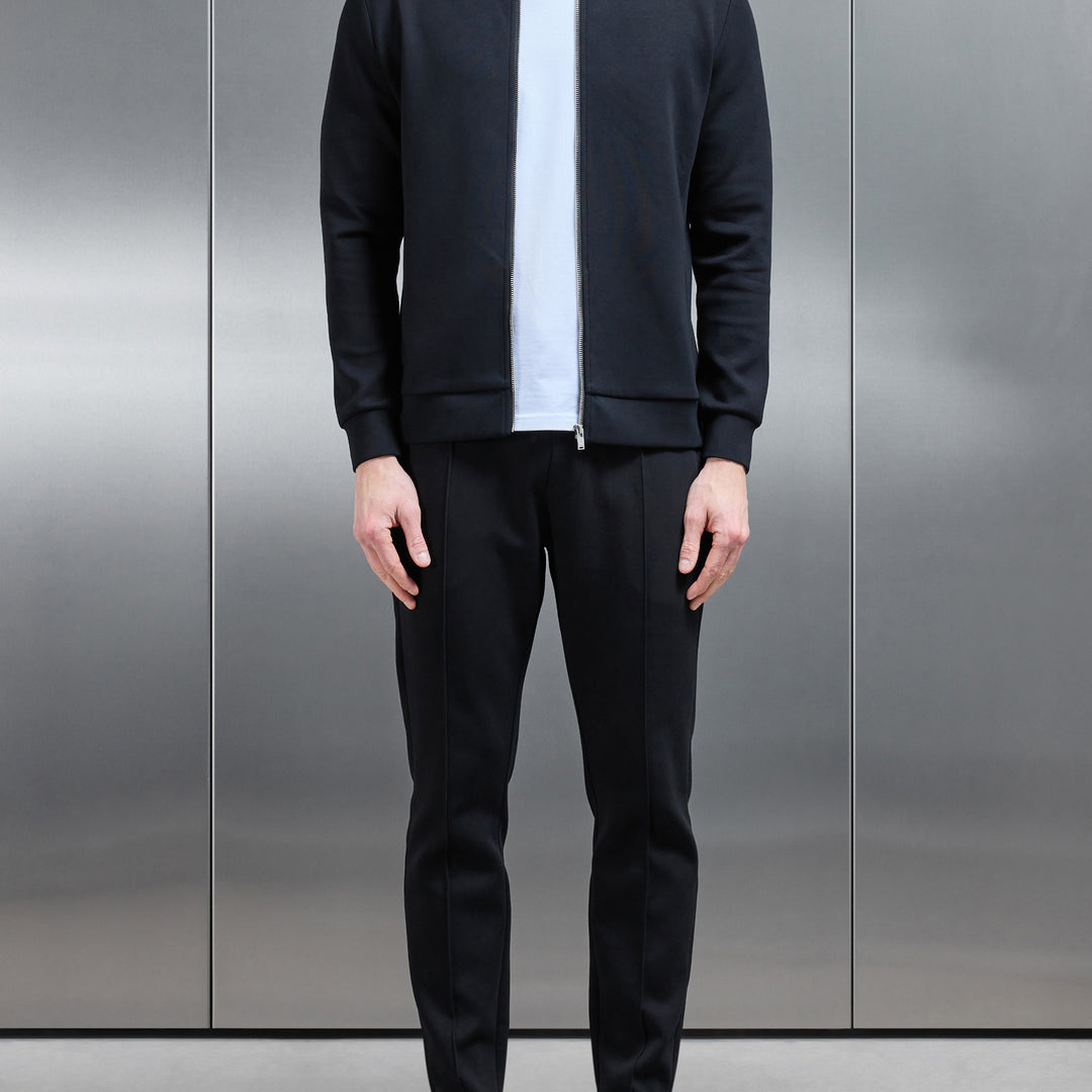 Interlock Jersey Zip Through Jacket in Black