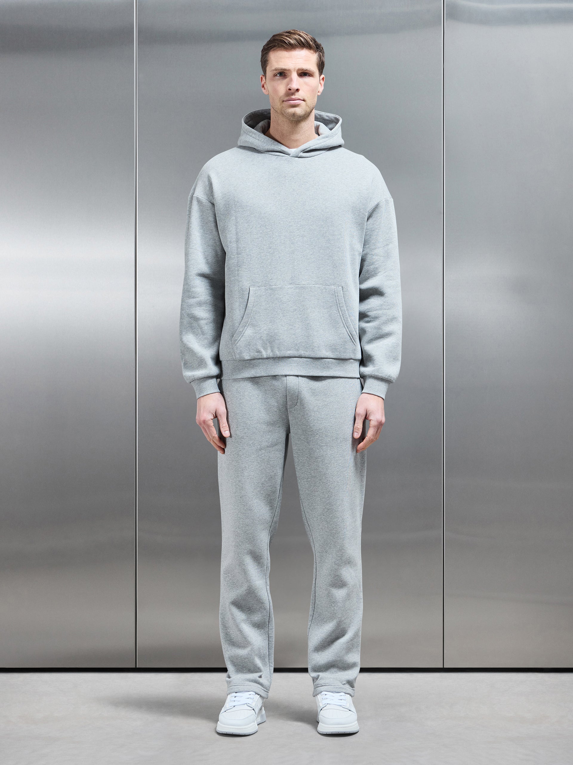 Interlock Neoprene Hoodie in Marl Grey
