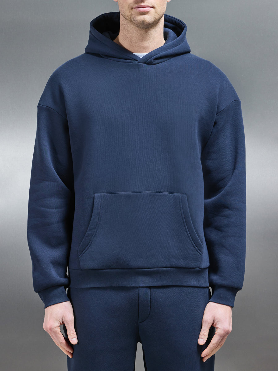 Interlock Neoprene Hoodie in Navy