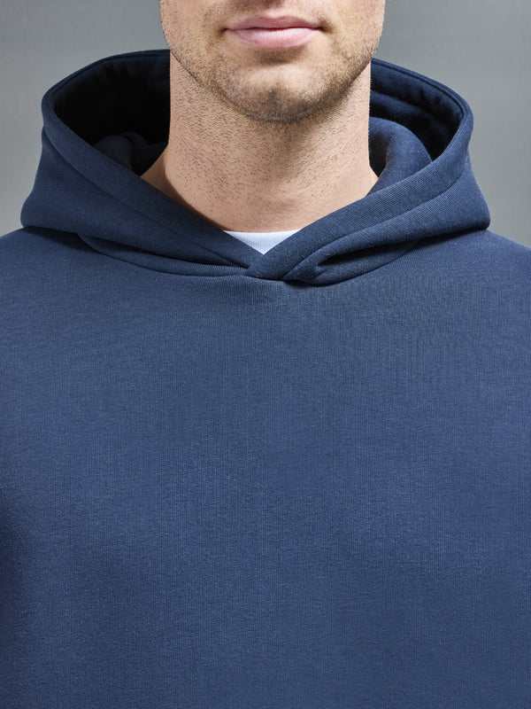 Interlock Neoprene Hoodie in Navy