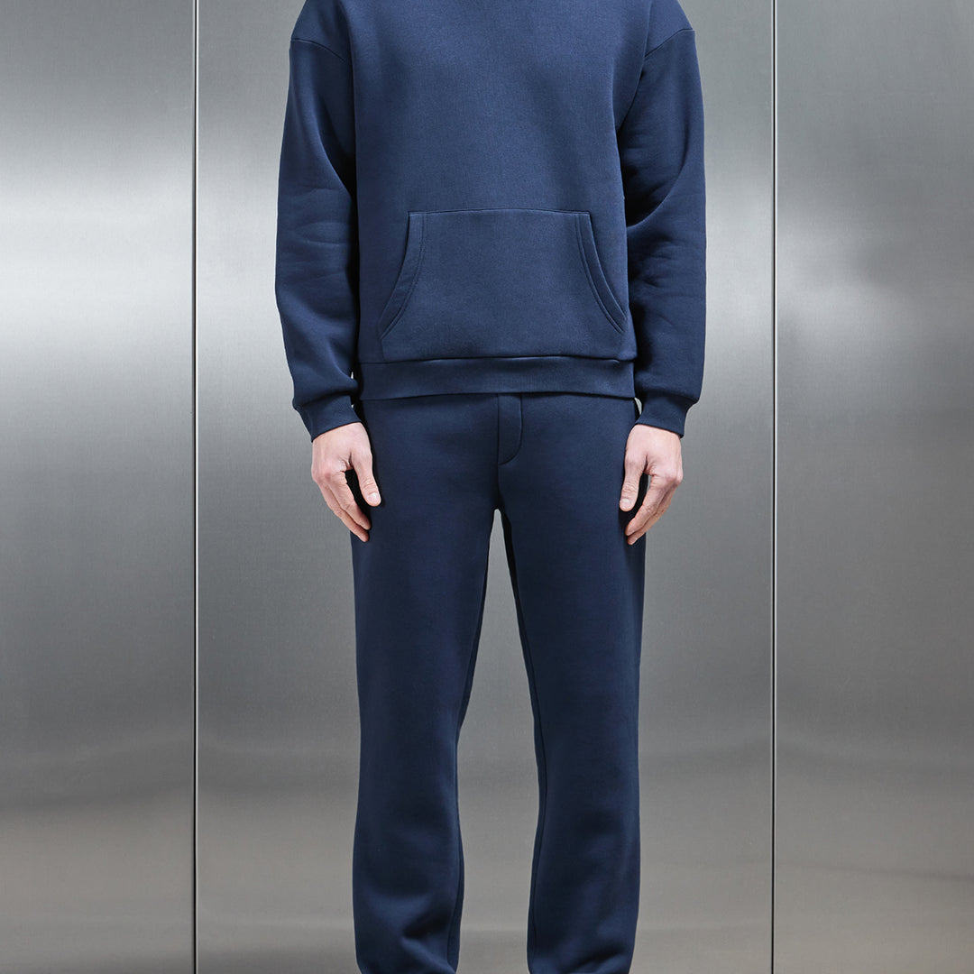 Interlock Neoprene Hoodie in Navy