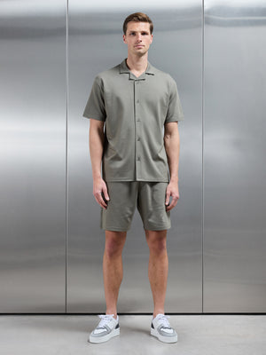 Interlock Relaxed Fit Revere Collar Shirt in Sage