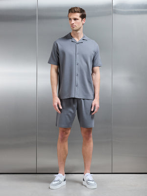 Interlock Relaxed Fit Revere Collar Shirt in Grey