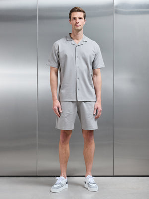 Interlock Relaxed Fit Revere Collar Shirt in Stone